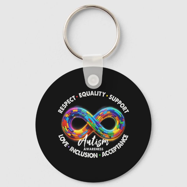 Porte-clés Symbole d'infini Sensibilisation sur l'autisme Res (Recto)