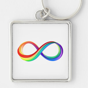 Porte-clés Symbole d'infinité arc-en-ciel stratifié