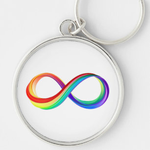 Porte-clés Symbole d'infinité arc-en-ciel stratifié