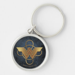 Porte-clés Symbole d'or Wonder Woman sur Lasso