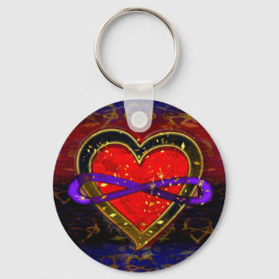 Porte-clés Symbole du drapeau en polyamory Coeur d'infini art
