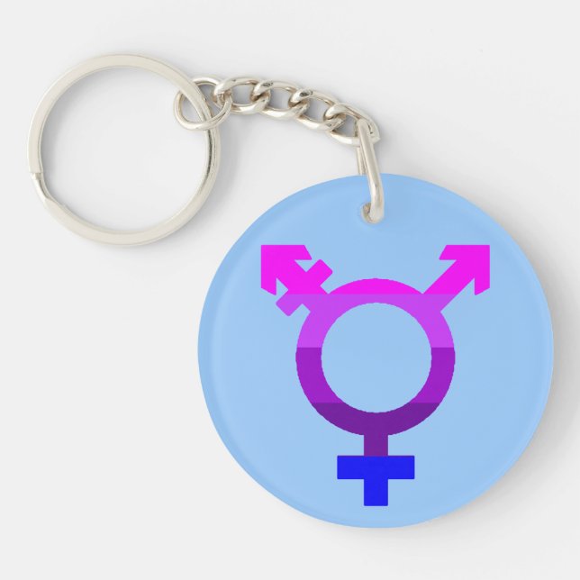Porte-clés Symbole du drapeau trans 2 (Devant)