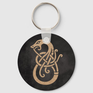 Porte-clés Symbole du nœud du serpent viking doré