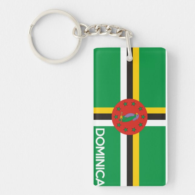 Porte-clés symbole du pays dominique nom (Devant)