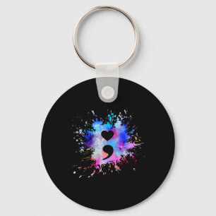 Porte-clés Symbole du sémicolon du coeur graphique