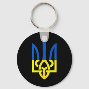 Porte-clés Symbole du trident ukrainien - Drapeau ukrainien S