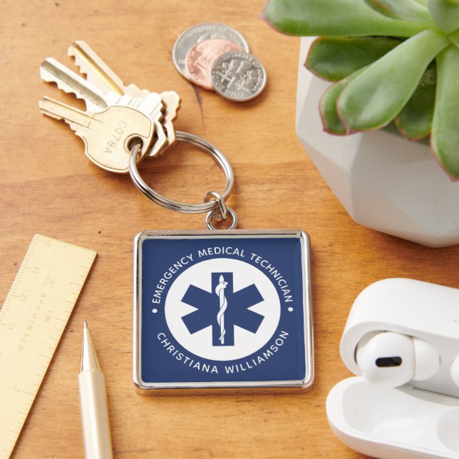 Porte-clés Symbole EMT personnalisé Technicien Médicale d'urg (Bureau)