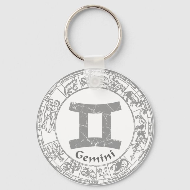 Porte-clés Symbole Gemini Zodiac vintage (Recto)