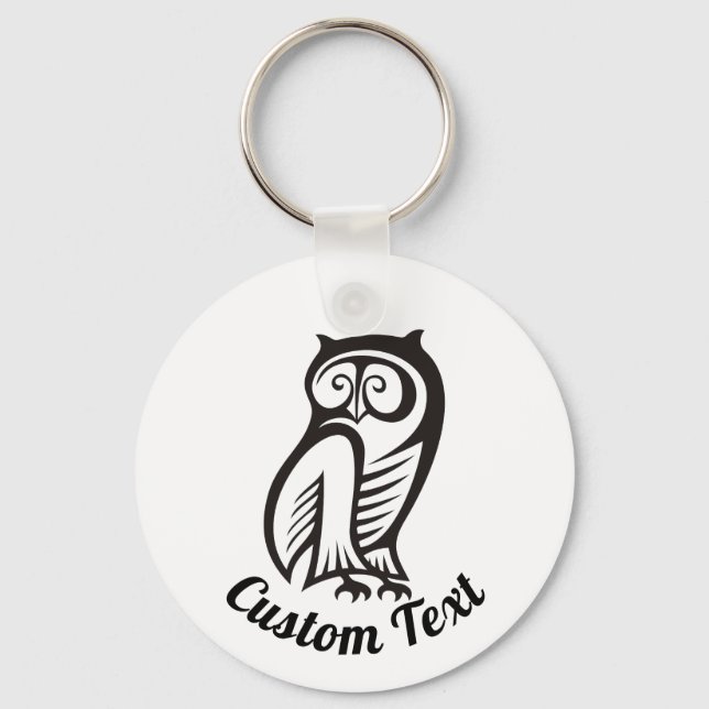 Porte-clés Symbole hibou Porte - clé noir (Recto)