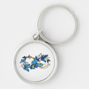 Porte-clés Symbole infini de papillons Morpho bleus