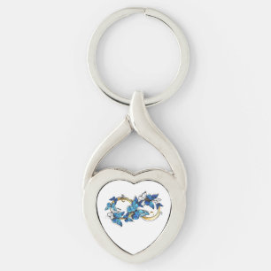 Porte-clés Symbole infini de papillons Morpho bleus