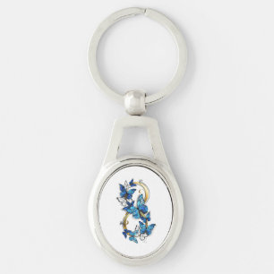 Porte-clés Symbole infini de papillons Morpho bleus