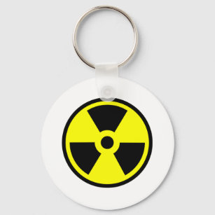Porte-clés Symbole jaune et noir radioactif
