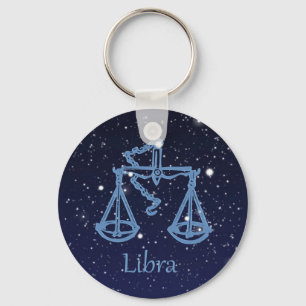 Porte-clés Symbole Libra Constellation et Zodiac avec étoiles