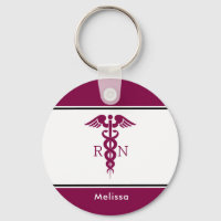 Symbole Médicale simple Red Caduceus Nurse