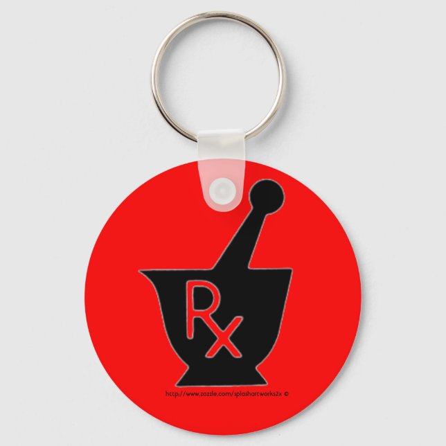 Porte-clés Symbole mortier et pilon de pharmacie (Recto)