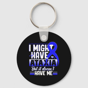 Porte-clés Symbole neurologique Ataxia Hémiataxie Bleu Ruban