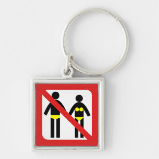Porte-clés Symbole Nudiste/Naturiste, Aucun maillot de bain