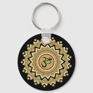 Porte-clés Symbole Om de Yoga de Mandala Spirituelle Rétro Gé
