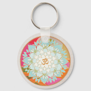 Porte-clés Symbole OM Lotus Mandala