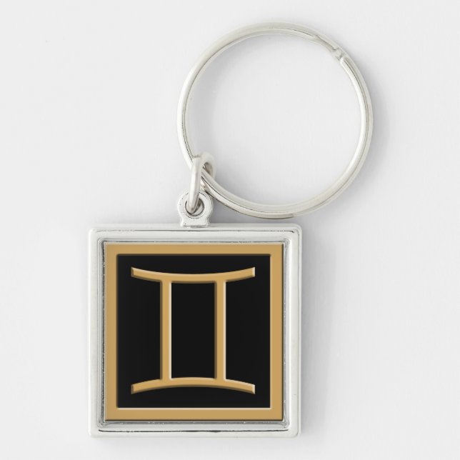 Porte-clés Symbole or Gemini Design Porte - clé Premium (Devant)