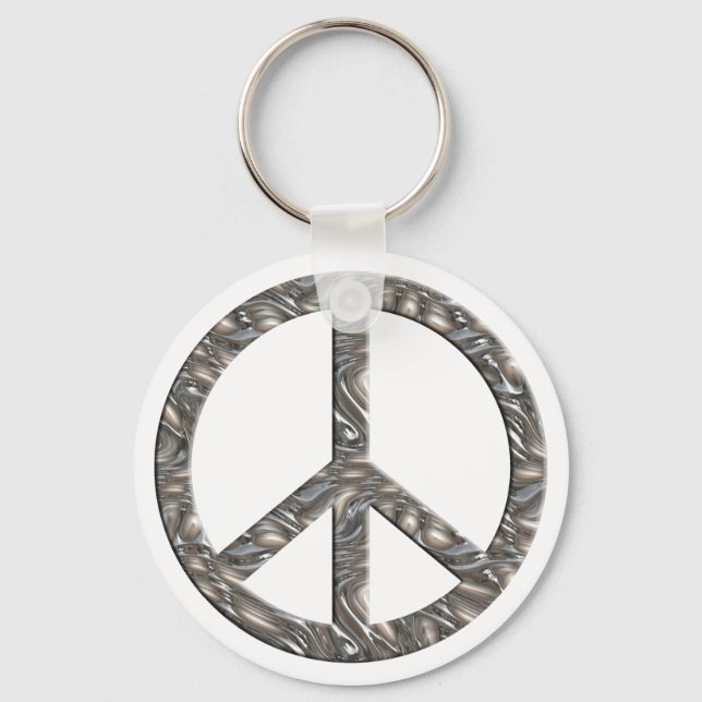 Porte-clés Symbole PEACE - ARGENT (Recto)