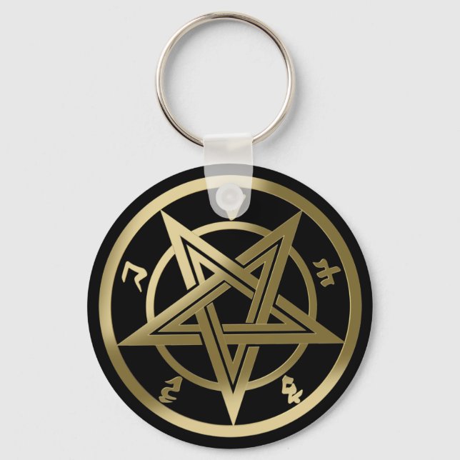 Porte-clés Symbole pentagramme classique (Recto)