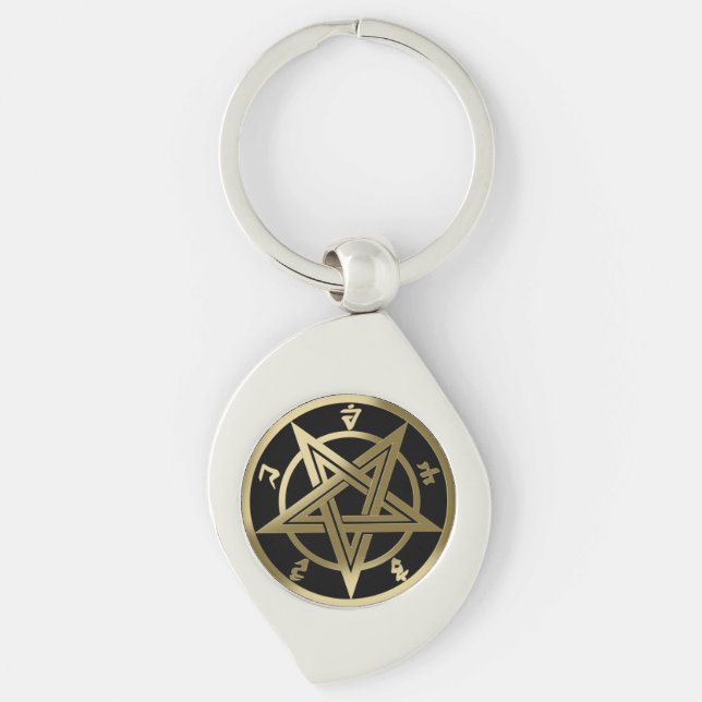 Porte-clés Symbole pentagramme classique (Devant)