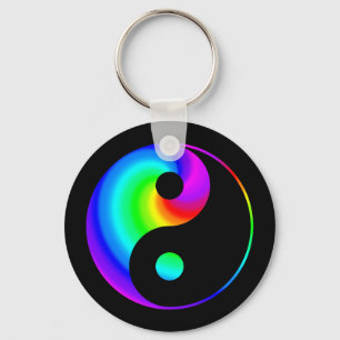 Porte-clés Symbole Porte - clé de la spirale arc-en-ciel Yin 
