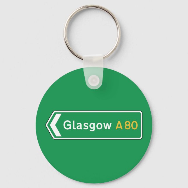 Porte-clés SYMBOLE ROUTIER DE Glasgow, ROYAUME-UNI (Recto)