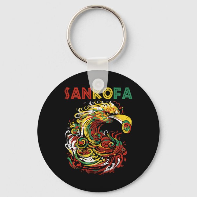 Porte-clés Symbole Sankofa JunetDix Ghana Sankofa Adinkra (Recto)