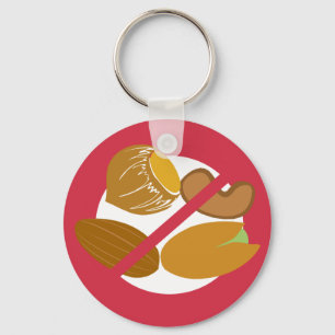 Porte-clés Symbole sans noix d'arbre Rouges Nut Allergy Kids