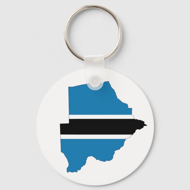 Porte-clés symbole silhouette du drapeau du pays botswana (Recto)