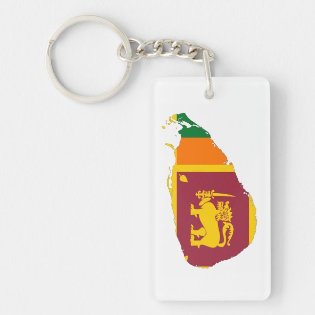Porte-clés symbole silhouette du drapeau du pays sri lanka (Devant)