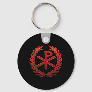 Porte-clés Symbole SPQR de l'Empire romain Rho Chi rouge
