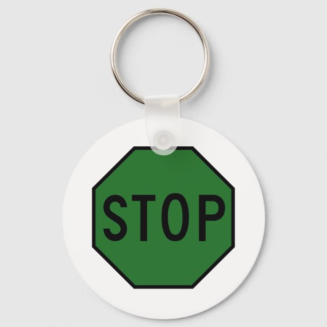Porte-clés Symbole Stop Street Road Signal Attention Trafic (Recto)