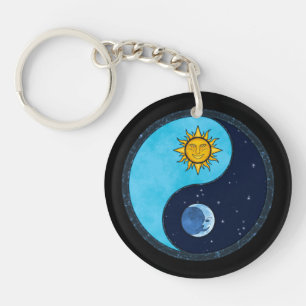 Porte-clés Symbole Sun Moon Yin Yang