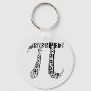 Porte-clés Symbole texte tapé Pi noir   Porte - clés mathémat