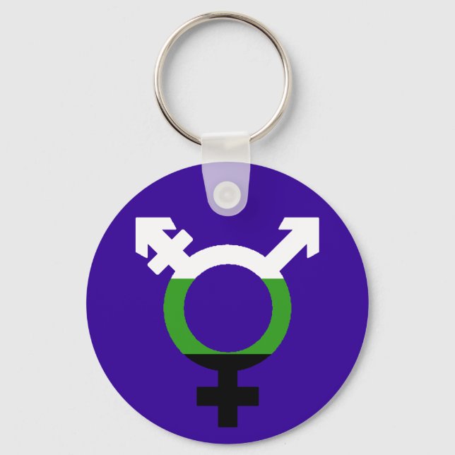 Porte-clés Symbole trans de drapeau Neutrois (Recto)