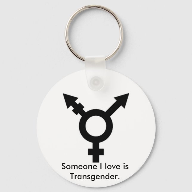 Porte-clés symbole trans, Quelqu'un que j'aime est transgenre (Recto)
