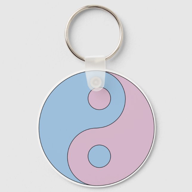 Porte-clés Symbole transgenre Yin Yang (Recto)