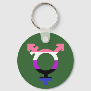Porte-clés Symbole transversal de drapeau de genderfluide