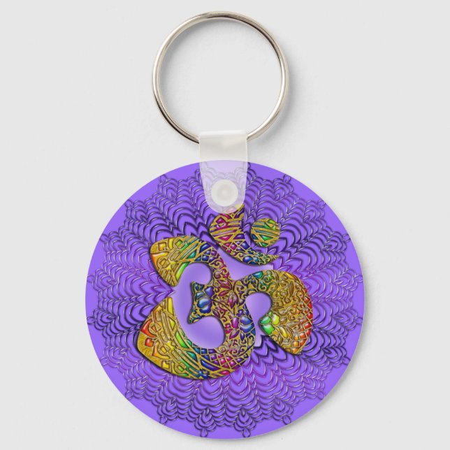 Porte-clés Symbole universel OM / AUM - Ornement (Recto)