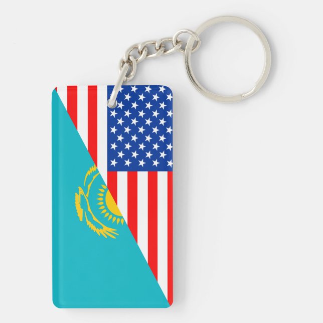 Porte-clés symbole usa Kazakhstan pays demi drapeau de l'amér (Dos)