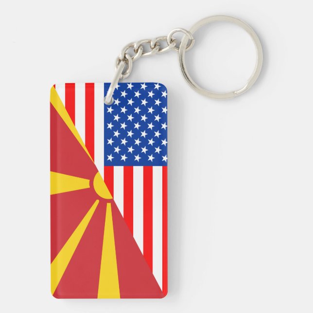 Porte-clés symbole usa macedonia country demi-drapeau amériqu (Dos)