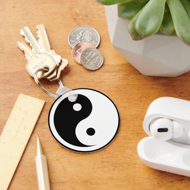 Porte-clés Symbole Yin Yang - tatouage solide design 2 (Bureau)