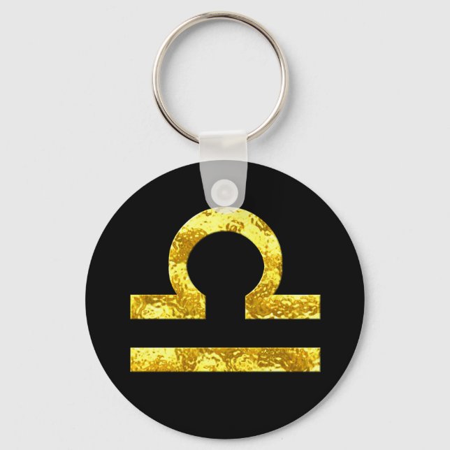 Porte-clés SYMBOLE Zodiaque DE LA Libra Symbole d'or noir (Recto)