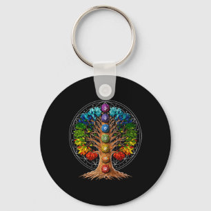 Porte-clés Symboles de chakra de l'arbre de vie Zen Yoga Médi