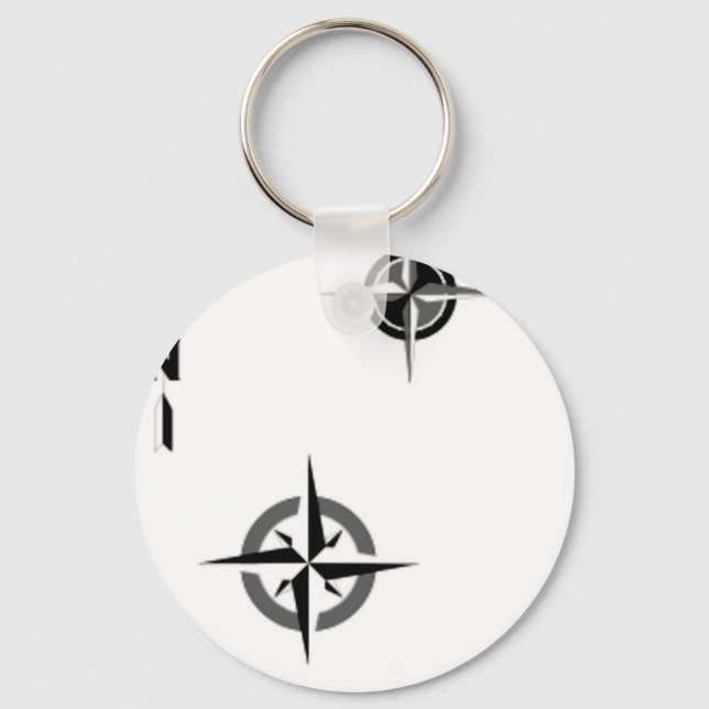 Porte-clés Symboles de compass et carte de voyage (Recto)
