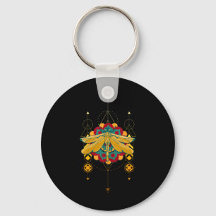 Porte-clés Symboles de libellule Mandala Magie des insectes